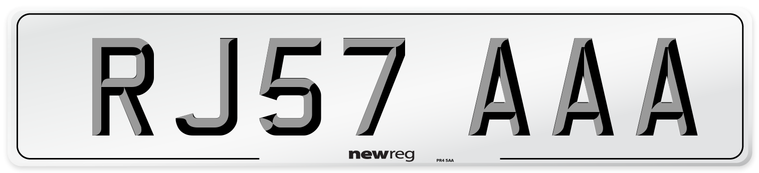 RJ57 AAA Number Plate from New Reg